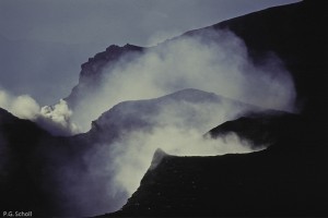 Le cratère du Volcan Galeras, Colombie